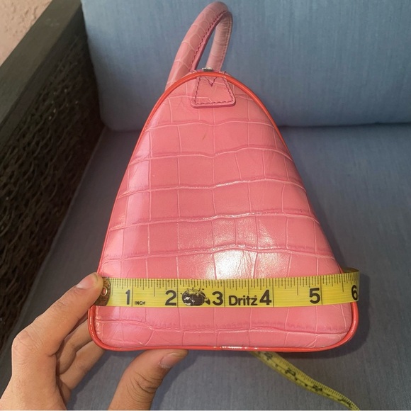 Pink Versace Medusa bag croc embossed leather y2k bag Boston duffle top handle - Picture 13 of 17